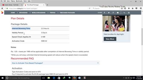 How To Activate Dialog Time Based Internet Package Youtube