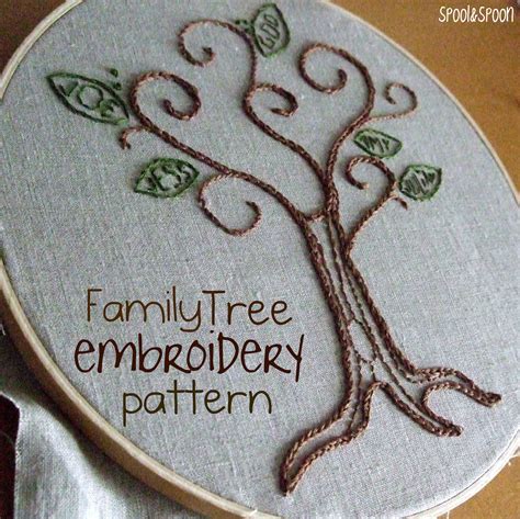 Spool and Spoon: Family Tree Embroidery Pattern