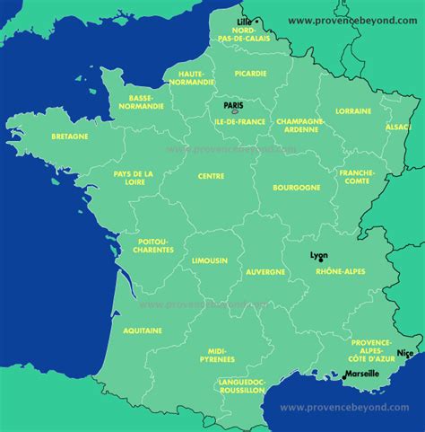 France Regions Map, by Provence Beyond