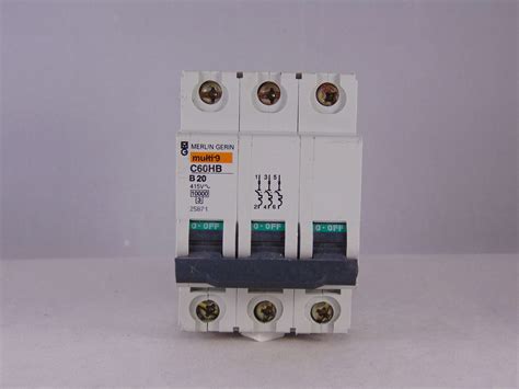 Merlin Gerin Mcb Triple Pole Phase Breaker Type B A C Hb