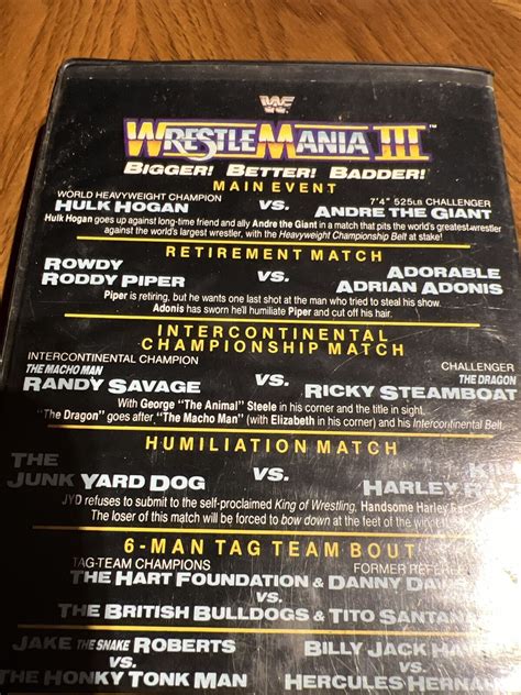 Wwf Wrestlemania Vhs Coliseum Video Tape Clamshell Hulk Hogan Andre