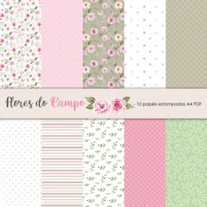 KIT ESTAMPAS DIGITAIS FLORES DO CAMPO