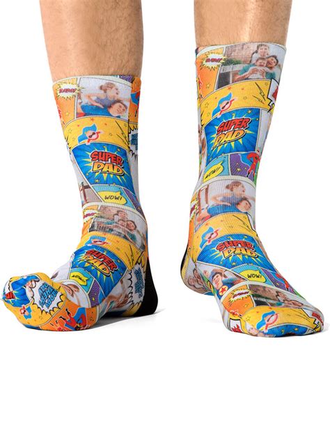 Super Comic Dad Socks Personalised Dad Socks Super Socks