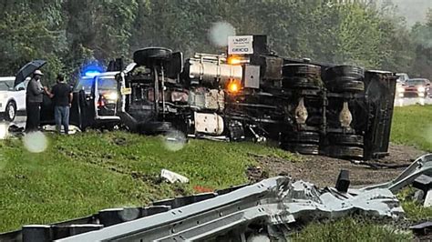 After Another Truck Crash On Route 287 Firefighters Extricate The Driver