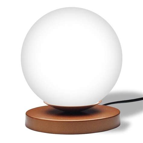 Luminária De Mesa Jabuti Cobre Ø12cm Globo Branco Fosco Para 1