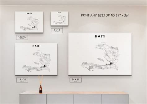 Haiti Map Print Road Map Art Poster Haïti Ayiti Hayti Etsy