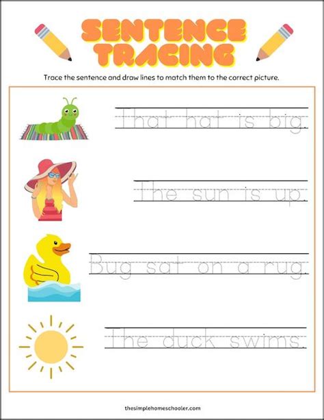 Silly Sentence Tracing Worksheets For Kids Free And Easy Print The