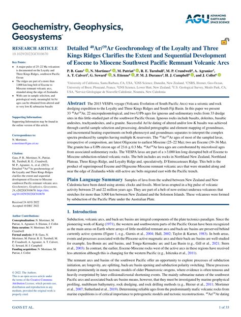 Pdf Detailed Ar Ar Geochronology Of The Loyalty And Three