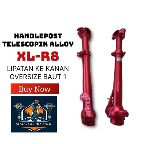 Jual Handlepost XLR8 Telescopic Alloy Oversize Lipatan Kanan Sepeda