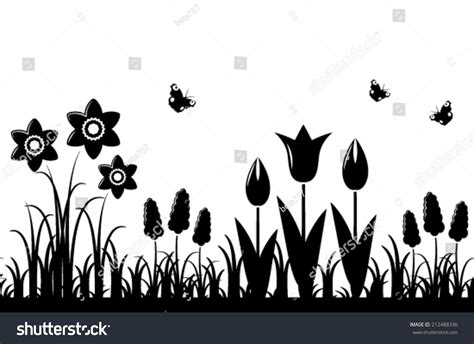 Vector Seamless Spring Flowers Border Isolated Stock Vector (Royalty ...