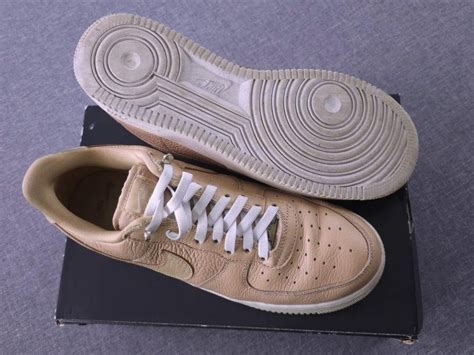 Nike Force 1 AF1 logo皮革壓紋 卡其色 US11 4102 一元起標 無底價 Yahoo奇摩拍賣