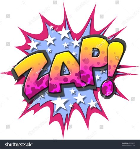 A Zap Comic Book Illustration Isolated On White Background - 47124697 ...