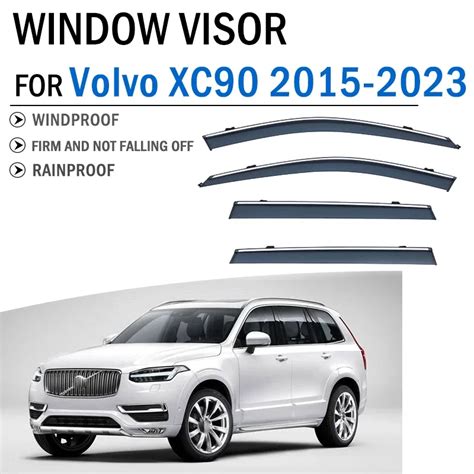 Front Rear 4pcs For Volvo Xc90 2015 2023 Window Visor Deflector Visors Shade Sun Rain Guard