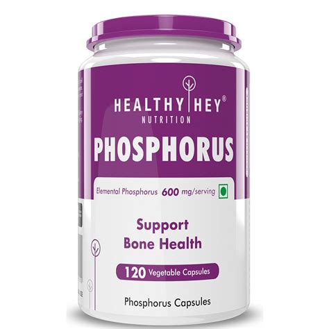 Healthyhey Nutrition Phosphorus - Support Bone Health - 600mg - 120 Veg ...