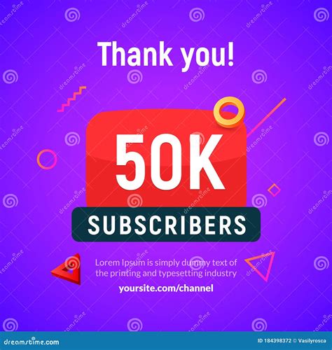 50000 Followers Vector Greeting Social Card Thank You Followers