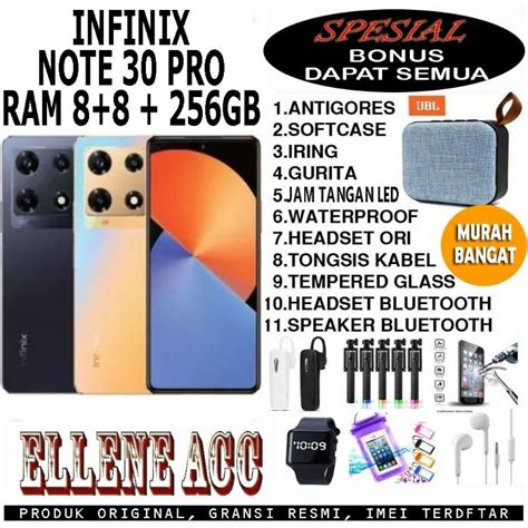 Jual INFINIX NOTE 30 PRO NFC RAM 8 8 256GB GARANSI RESMI INDONESIA