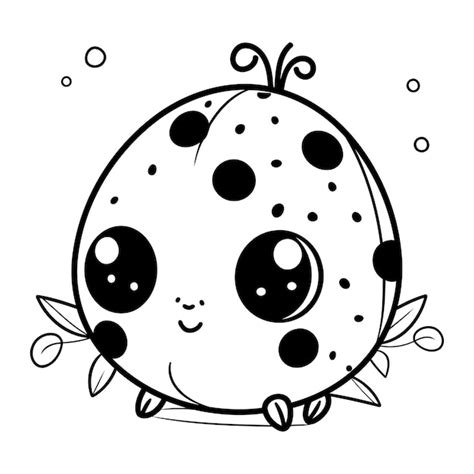 Premium Vector Cute Cartoon Ladybug Black And White Vector