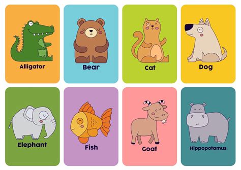 Flashcards Animais Em Ingles S Escola