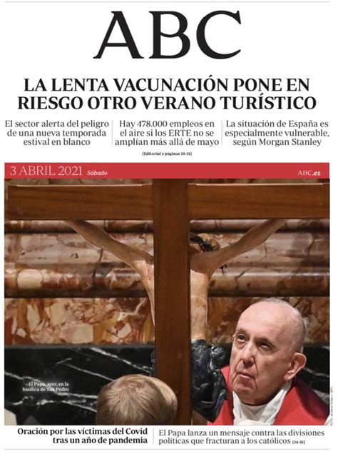 Portada de ABC del sábado 3 de abril