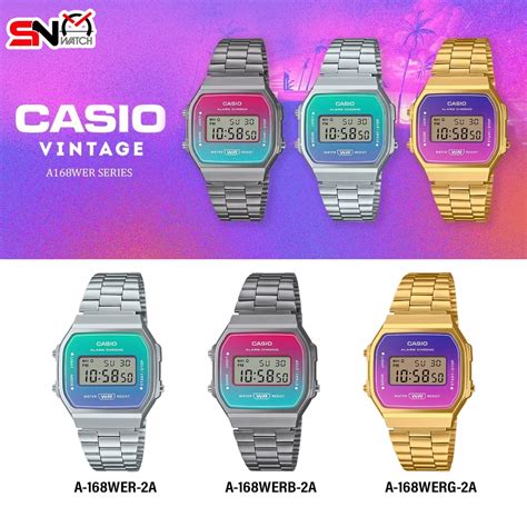 Casio 100 Original Vintage A168wer A168werb A168werg Gradient Dial