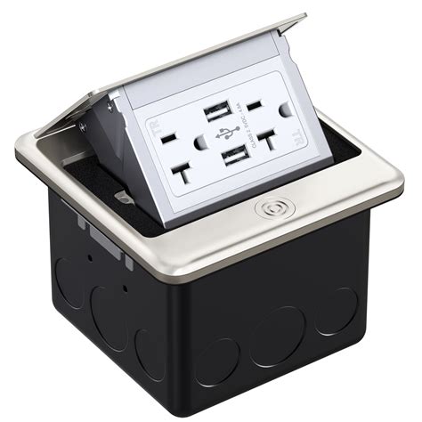 Webang Pop Up Floor Outlet Box With Tamper Resistant Usb V A