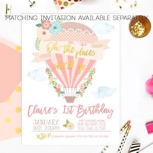 Hot Air Balloon Thank You Cards Up Up And Away Printable Note Etsy