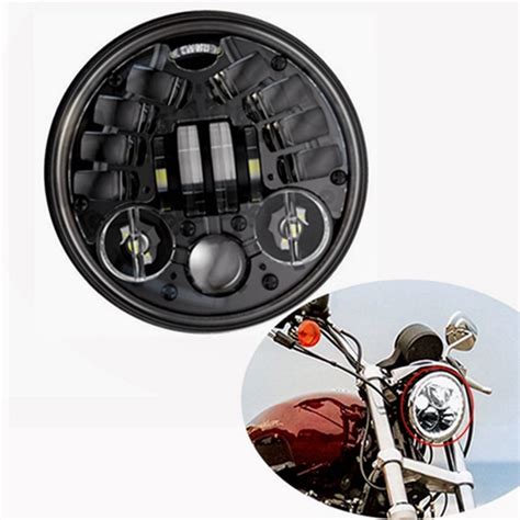 5 3 4 5 75 Inch Motorcycle Led Projector Halo Headlight For Headlamp Spotlight Driving Light On