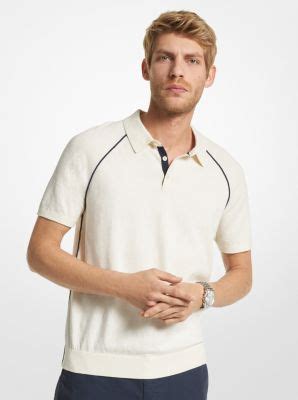 Gestreiftes Poloshirt Aus Baumwoll Seiden Mischgewebe Michael Kors