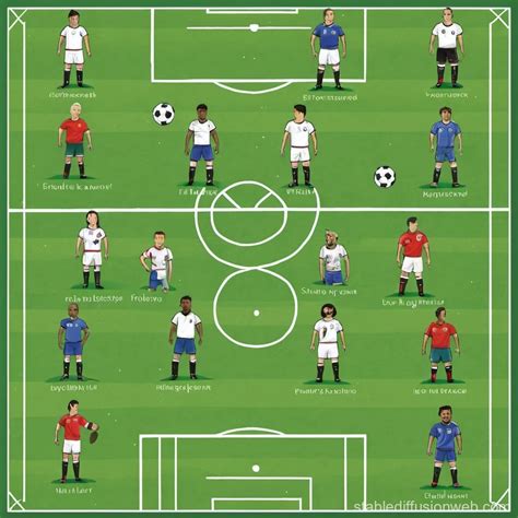 Illustrated Soccer Field With Player Positions Stable Diffusion Online