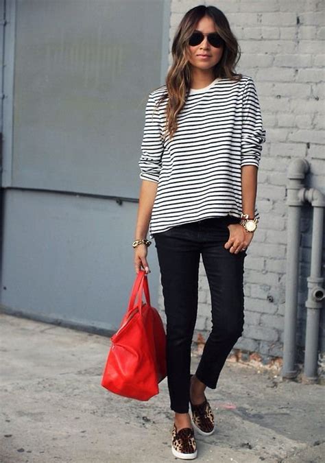 Black Jeans And Black And White Striped Top Fashion Clothes My Style