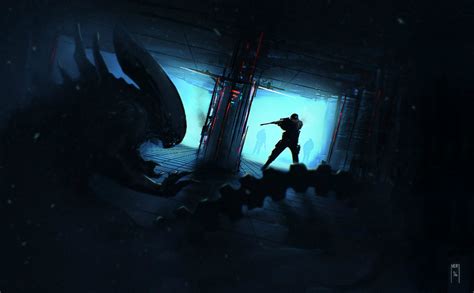 Wallpaper Night Horror Artwork Science Fiction Xenomorph Alien