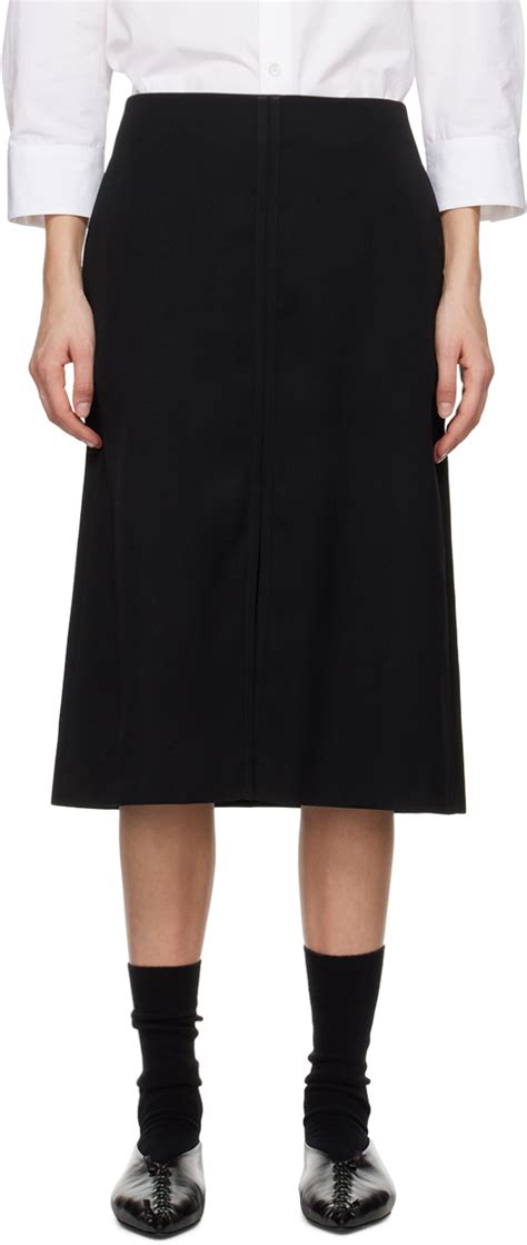 Jil Sander Jupe Crayon Midi Noire SSENSE France