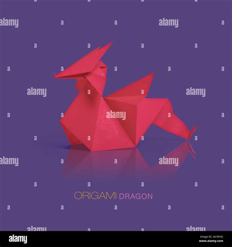 Origami red paper dragon Stock Photo - Alamy