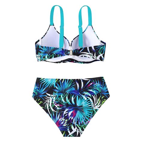 MKLEKYY Trajes De Baño Mujer Curvy Women S Botanical Print Sexy Swimsuit Bikini Bodega Aurrera