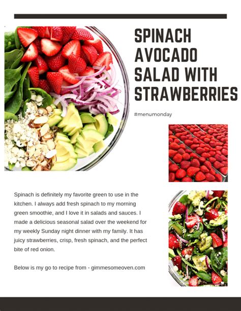 Spinach Avocado Salad With Strawberries Ccfm Blog