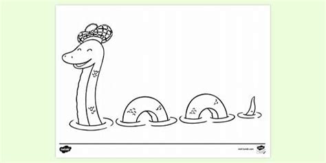 Loch Ness Monster Facing Front Colouring Sheet Twinkl