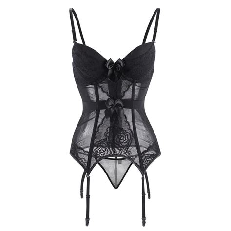 Bustier Transparent En Maille Pour Femmes Lingerie Sexy Corset