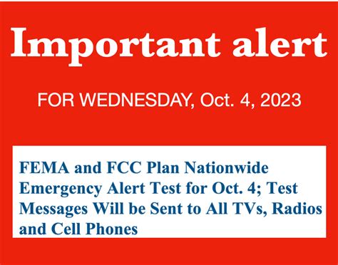 Fema Announces Nationwide Emergency Alert Test At 220 Pmwednesday