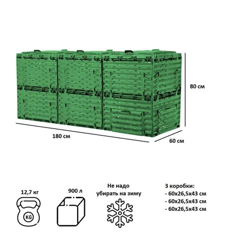 Компостер садовый Piteco 900 л, зеленый, модульный, пластиковый купить ...