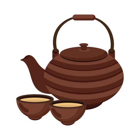 Chinese Teapot And Cups Vector Art At Vecteezy