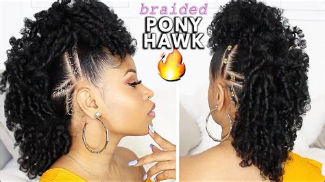 Easy Defined Curly Braided Mohawk Natural Hair Tutorial Youtube