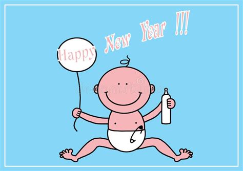 Happy New Year Stock Vector Illustration Of Year Baby