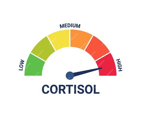 Premium Vector | High cortisol hormone level on measuring scale stress
