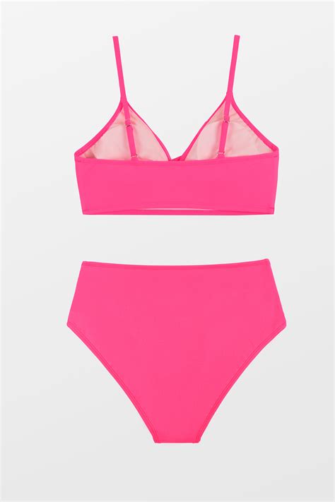 Twist Bra Spliced High Waist Bikini Set