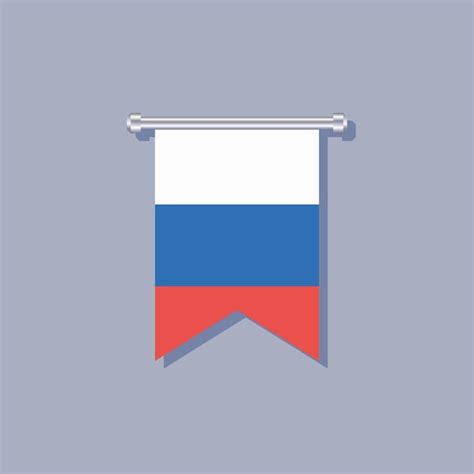 Ilustração Do Modelo De Bandeira Da Rússia Vetor Premium