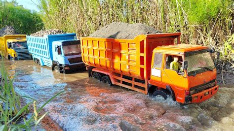 Lewat Banjir Truk Fuso Ps Trinton Hino Rc Muatan Pasir Oleng