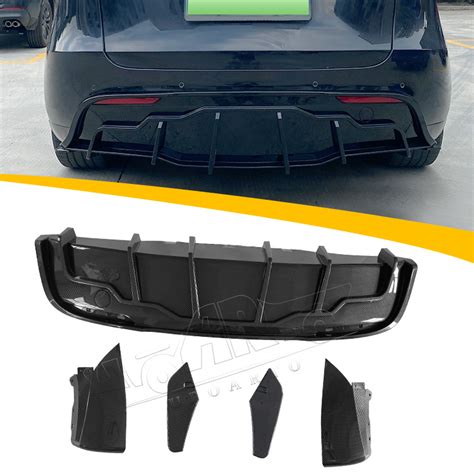 Abs Plastic Carbon Fiber Rear Bumper Lip For Tesla Model Y Modely