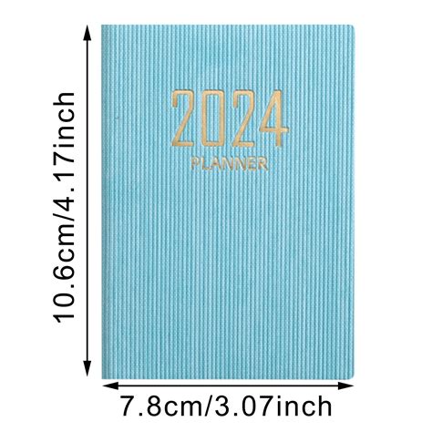 2024 Planner Notebook A7 Planning Notebook Calendar Double Pu Leather