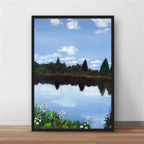 Lake Art Print Lake Landscape Art Print Canvas Art Print - Etsy