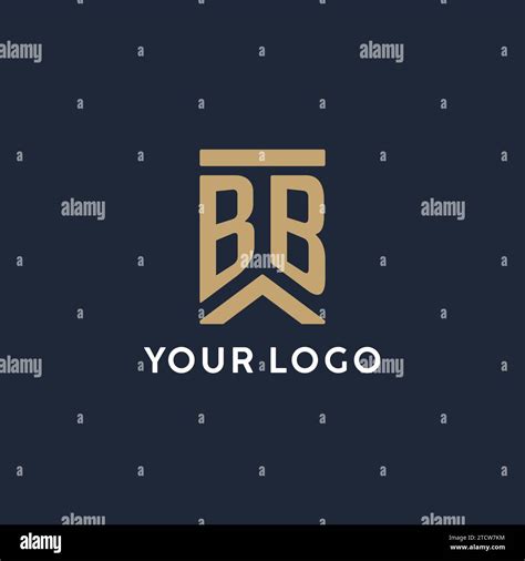 Bb Initial Monogram Logo Design In A Rectangular Style With Curved Side